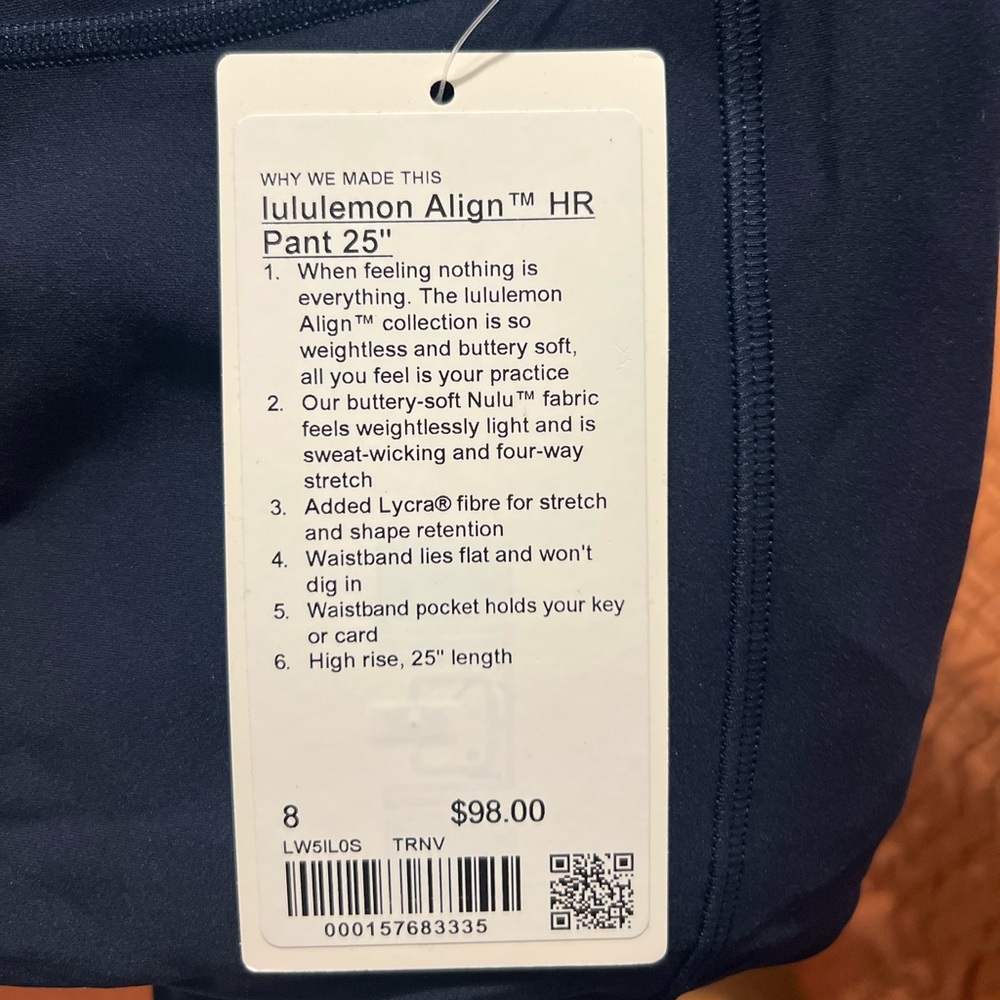 Lululemon Align HR Pant 25" in Navy